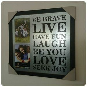 LIVE LAUGH LOVE BE BRAVE LARGE METAL WALL FRAME